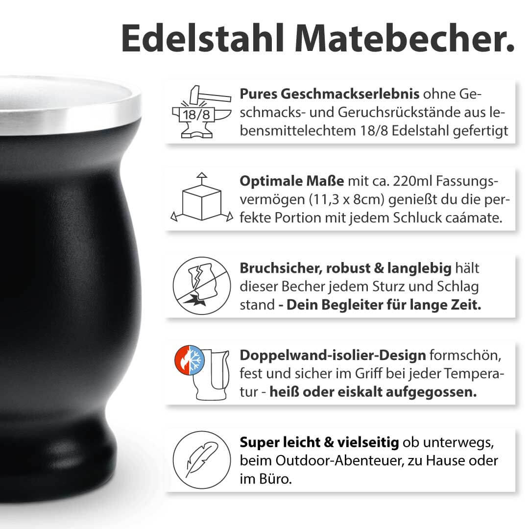 Matebeker roestvrij staal.