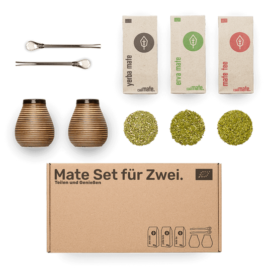 Mate-set voor 2 personen van keramiek